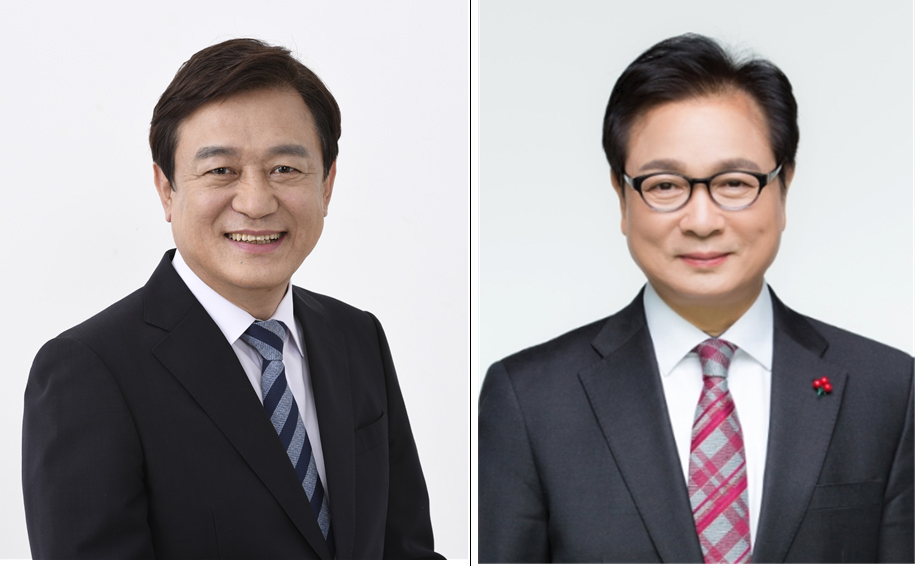 왼쪽부터 김병우(60) 후보, 심의보(64) 후보