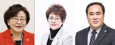 (사진 왼쪽부터)홍진옥 시의원과 손경수 시의회 부의장, 조중근 시의회 행정복지위원장