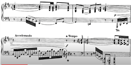 ‘왼손을 위한 피아노 협주곡’ 중 피아노 솔로 부분 일부