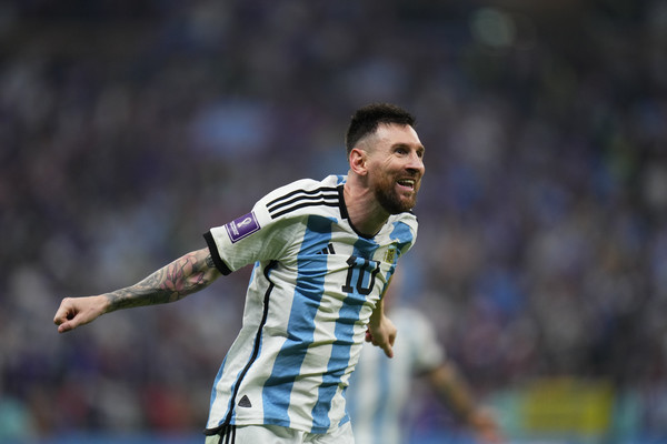 메시의 골 세리머니 /연합뉴스