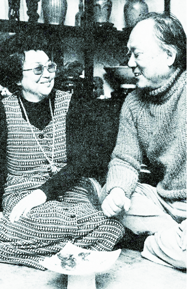 작업실에서 운보와 우향.