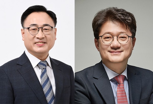    이광희 더불어민주당 후보와 김진모 국민의힘 후보 
