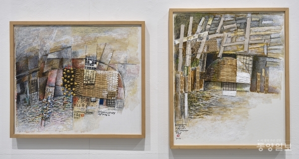 조영남- 심청 이야기(Shim chung story), 45×52cm, Mixed Media, 2021(왼쪽) 심청 이야기(Shim chung story), 54.5×45.5cm, Mixed Media, 2022(오른쪽)