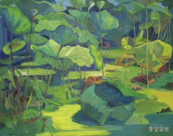 ▲이난희, 문호리에서 - 연, 72.7x90.9cm, Oil on canvas