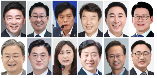 (왼쪽 위부터)강훈식·박범계·조승래·문진석·박수현·임호선·이연희·이정문·백승아·황명선·송재봉·이광희 의원