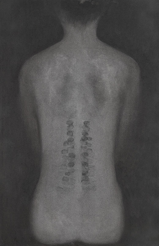 이케가미 케이이치作_ Conversations from Within' ⅠⅢ, 100x65cm, charcoal drawing, 2024