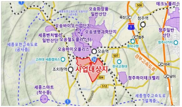 ▲ 오송 3생명과학단지 위치도