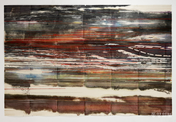 ▲우노 가츠유키, Landscape of Flowing zone, 120×175cm, 2025