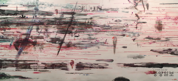 ▲우노 가츠유키, Landscape of Flowing zone, 175×380cm, 2023