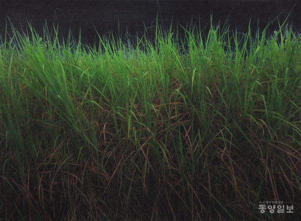 ▲이용택_withered grasses 2025092102, 114x86cm, mixed medium on Korean paper, 2025