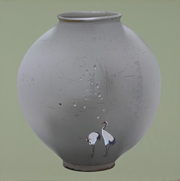 ▲김현기 청주시의장 소장품, 채용식의 '흙 이야기-훈민정음'