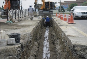 홍성군 하수관거 정비사업 공사 현장 모습